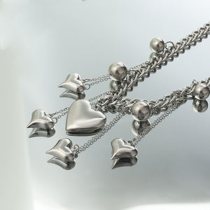 Collar de cadena gruesa con forma de corazón en <span class=keywords><strong>U</strong></span>, chapado en oro de 18 quilates, estilo gótico, para mujer - Product Image 3