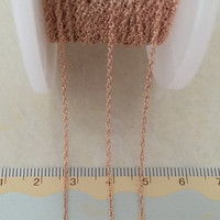 Chaîne de corde de blé inachevée en or rose 14 carats de 1mm pour la fabrication de bijoux, collier et bracelet permanent fait à la main