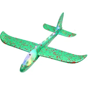 Avión de espuma grande de 49cm, juguete luminoso, modelo de avión de lanzamiento manual, planeador para niños