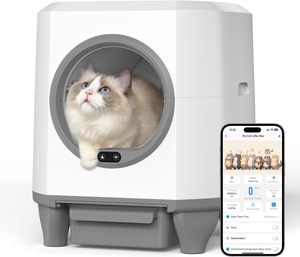 Intelligent Self-Cleaning Plastic <b>Cat</b> Litter <b>Box</b> with APP Control 68L Smart Toilet Easy Clean Odor Control - Product Image 1
