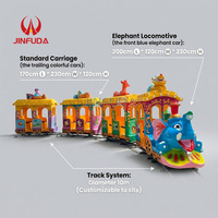 Kereta Api Fiberglass Bertema Permen Warna-warni untuk Taman Hiburan, Pusat Perbelanjaan, Wahana Kereta Listrik Anak-anak