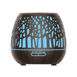 YX-137 Wood Grain Aroma Diffuser 400ml <b>Humidifier</b> With Led Light For Home Use - Product Image 1