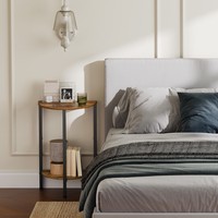 Vente en gros de tables d'appoint demi-lune, table d'appoint demi-ronde de marque HOOBRO, tables de lampe d'appoint demi-cercle pour salon chambre à coucher