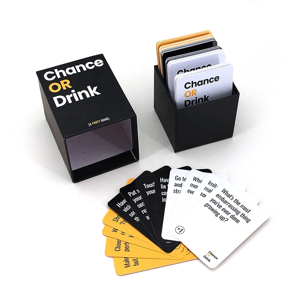 Custom Printed Adult Party Night Drinking Paper Cards Personalized Relationship Collectible Board Games Board Playing Card Box