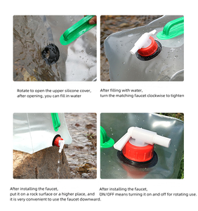 ถังใส่น้ำพลาสติกพกพาพับได้สำหรับกลางแจ้ง20L กระเป๋าใส่น้ำความจุขนาดใหญ่ - Product Image 5