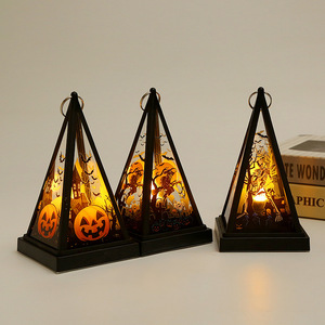 Mini lanterne de tente de sorcière, lumière LED pyramidale avec scènes effrayantes pour une nuit d'Halloween magique, lampe LED d'Halloween - Product Image 4