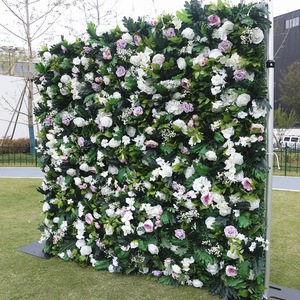 Exquisite <b>Hydrangea</b> and Rose <b>Artificial</b> <b>Flower</b> Wall 3D Stereo Floral Panel Soft pink Blend For Wedding Venue Bridal Gala - Product Image 3
