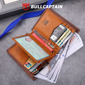 กระเป๋าสตางค์หนังแท้ BULLCAPTAIN ป้องกัน RFID ดีไซน์หรูหรา คลาสสิก พกพาสะดวก ทรงบาง แนวตั้ง สำหรับผู้ชาย - Product Image 3