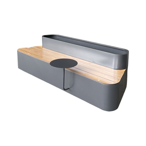 Plantador de metal Comercial Grande <span class=keywords><strong>para</strong></span> exteriores, jardineras de flores <span class=keywords><strong>para</strong></span> paisajismo de restaurante con Banco <span class=keywords><strong>para</strong></span> cafetería - Product Image 1