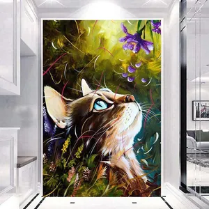 5d Diamond Painting Full Square/Ronde Kat Schattig Dier Canvas Schilderij Persoonlijke Custom Ambachten Cadeau Thuis Volwassen Decoratief Schilderen