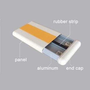 Embout de main courante mural en aluminium avec bande de caoutchouc pour rampes d'escalier, design minimaliste, résistant à la rouille - Product Image 1