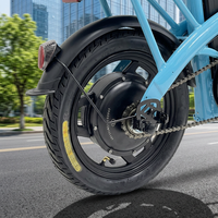 Vélo électrique pliable léger et intégré en alliage de magnésium et d'aluminium avec moteur avant pour les trajets urbains