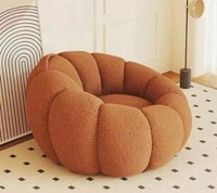 Fauteuil individuel compact style Tatami en forme de citrouille, chaise de relaxation tendance pour salon et chambre à coucher