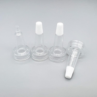 Flacon compte-gouttes pour ampoules, flacon en verre réutilisable avec bouchon, embout en PVC transparent, tête en corne mate pour crème visage