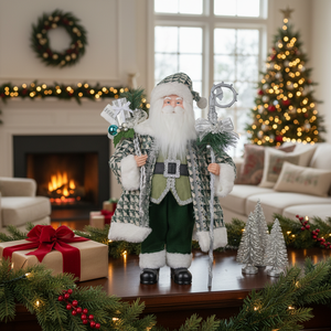 Bambola <span class=keywords><strong>di</strong></span> Natale in Feltro Personalizzata Stile Fattoria Vintage, Statuetta <span class=keywords><strong>di</strong></span> Babbo Natale - Product Image 1