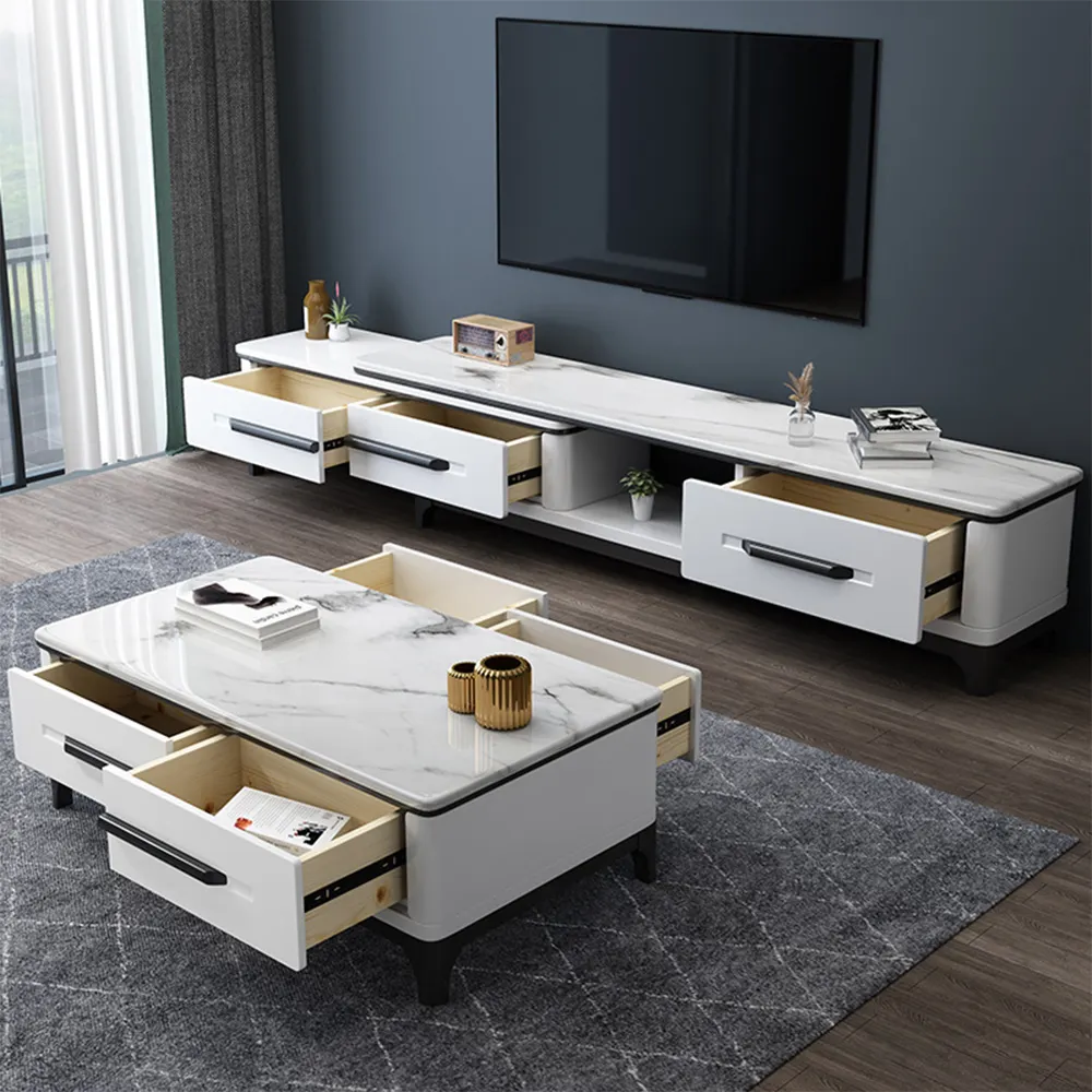 Nordic Light Luxus Rock Board Couch tisch TV-Schrank Kombination Set modernen minimalist ischen Marmor Couch tisch Luxus