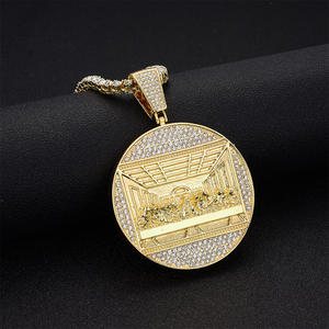Duyizhao <span class=keywords><strong>2022</strong></span> Nouveauté Pendentif La Cène en Or, Bijoux Hip Hop en Alliage Sertis de Diamants pour Hommes, Vente Directe Usine - Product Image 5