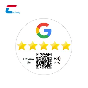 Custom Programmable QR Code Business RFID Card Epoxy NFC Google Review Sticker