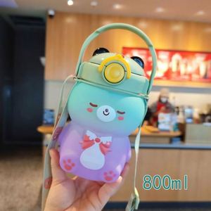 Nuevas llegadas: Linda botella de agua para niños con diseño de gato, botella de agua de plástico con diseño de animal de dibujos animados, botella de agua Kawaii para niños. - Product Image 3