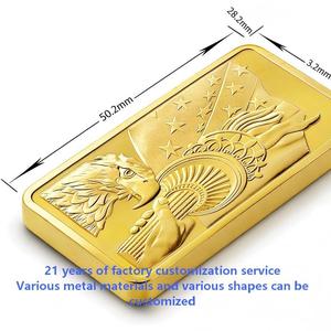 Barra Conmemorativa Chapada en Oro con Diseño Estadounidense Personalizado OEM, Venta al por Mayor de Recuerdos con la Estatua de la Libertad y el Águila - Product Image 4