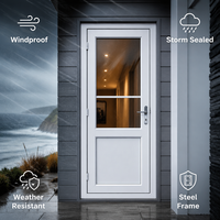 Porte à battant en PVC résistante aux intempéries, double vitrage trempé, anti-vent, pour villa côtière en Floride, États-Unis