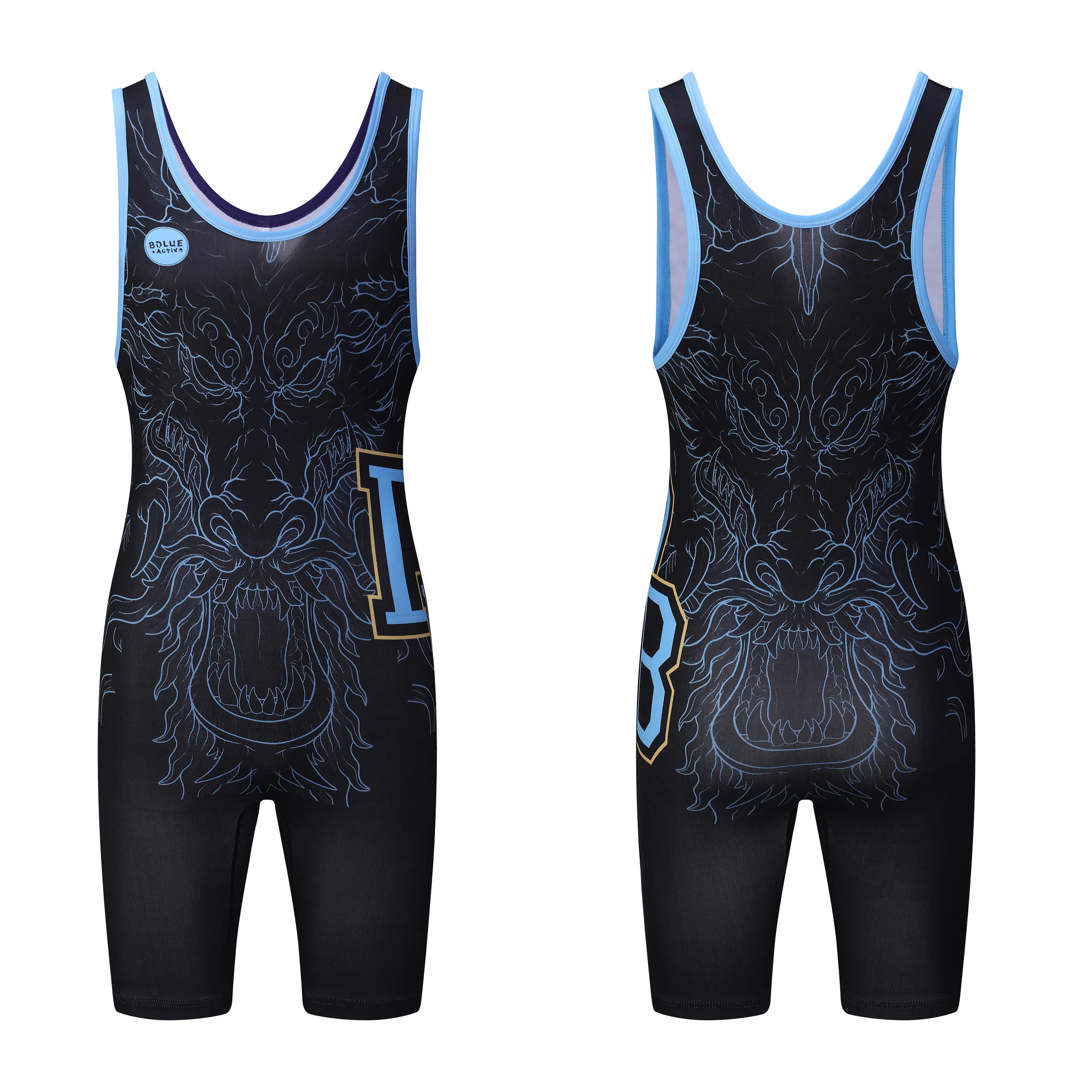 חדר כושר אימון Singlets היאבקות Mens כוח מעלית הרמת משקולות גברים גופיית היאבקות חליפה