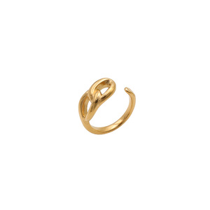 Geometric Knot <b>Ring</b> Gold Women's Fashion <b>Ring</b> For Gift <b>Titanium</b> Steel 18K Plated Pinky <b>Ring</b> - Product Image 5