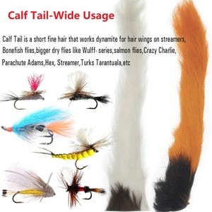 Colas de ternera natural, fibra de pelo de ternera arrugada, materiales para <span class=keywords><strong>atado</strong></span> de moscas con patrones Crazy Charlie para Bonefish <span class=keywords><strong>y</strong></span> Steelhead - Product Image 5