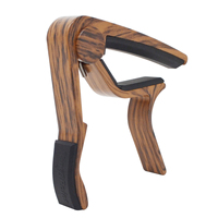 Capo universel en gros pour guitare, basse, banjo, violon, mandoline – en bois de Sapele et métal noir, fabriqué en aluminium