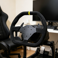 Nouveau volant de course en daim en forme de D de 310 mm, cuir personnalisé, rayons en aluminium brossé, volant universel pour kart de simulation et drift
