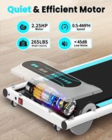 Caminadora Portátil para Debajo del Escritorio, 2.25HP, Pantalla LED, Control Remoto, Ejercicio en la Oficina