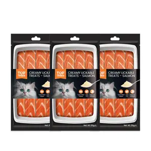 TOPTREES cibo per gatti cremoso LICKABLE TREAT salmone frutti di mare carne snack per animali domestici cibo per animali domestici