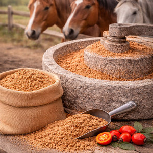 Poudre de rose musquée traditionnelle broyée à basse température, riche en vitamine C, conserve les antioxydants, matière première pour la récupération des chevaux et le bien-être quotidien des chiens - Product Image 1