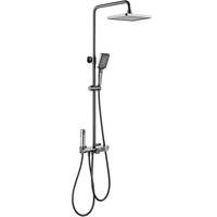 Douche carrée intelligente à affichage numérique, quatre fonctions, en cuivre brossé, à montage en surface, style moderne et minimaliste, vente en gros d'usine