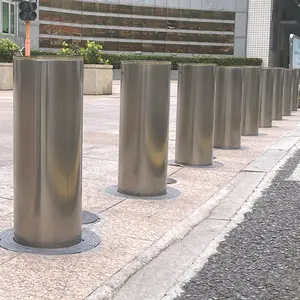 UPARK K4 M30 Commercial Spaces 219*600mm Battery Powered Crash Tested Safety Bollard Remote Control Steel Pillar Bollards