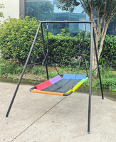 Balançoire volante moderne robuste pour l'extérieur avec plateforme à structure en acier pour aire de jeux pour enfants et mobilier d'extérieur