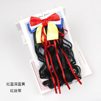 Perruque Enfant Nœud Papillon Tressé Accessoires Cheveux Petite Fille Princesse Queue de Cheval Bouclée Bandeau Nœud Papillon Coiffure Bébé Enfant