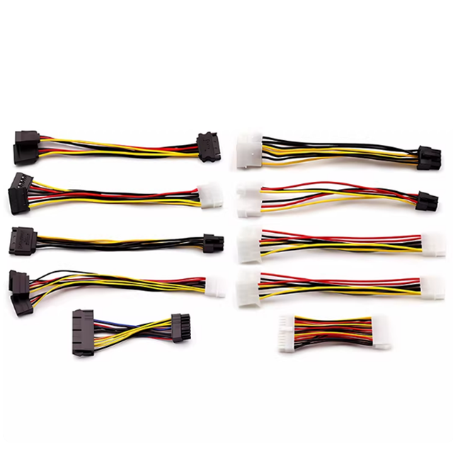 Factory 4PIN to Dual 15PIN SATA Power Adapter Cable 2 in 1 IDE Pure Copper Braid Shielding IDE Cable