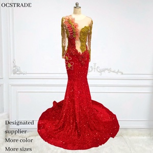 strapless open back dress Pink Sequin Floral Lace Prom Dresses Off the Shoulder Maxi Dress 24385 –  vigocouture main image 0