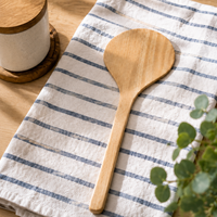 Spatule en bois à long manche 32 cm, spatule de cuisine pour frire et cuire au four, ustensile de cuisine réutilisable en bambou naturel