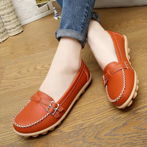 <span class=keywords><strong>Scarpe</strong></span> Estive da Donna in Pelle <span class=keywords><strong>con</strong></span> <span class=keywords><strong>Tacco</strong></span> Basso, Mocassini Casual Slip-on, <span class=keywords><strong>Ballerine</strong></span> Morbide da Infermiera - Product Image 2