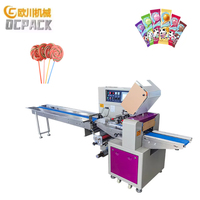 Machine d'emballage de bonbons, Emballeuse automatique de type oreiller pour chocolats, sucettes et snacks aux dattes, Équipement de flow-package servo-contrôlé