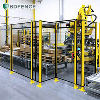 Clôture de sécurité robotique en acier à faible teneur en carbone avec panneaux en treillis soudé pour les zones d'automatisation industrielle et la zonage sécurisé des zones d'équipement