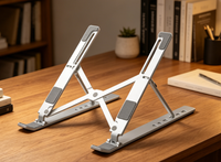 Support pliable pour ordinateur portable, support en aluminium pour tablette, support réglable en hauteur pour ordinateur portable, support portable pour ordinateur pour la maison et le bureau