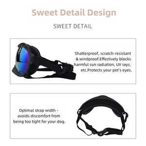 Lunettes de soleil pour <span class=keywords><strong>chien</strong></span>, anti-UV, coupe-vent, pour grands chiens, motif uni, accessoires de mode pour la saison hivernale - Product Image 3