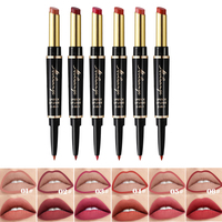 Grosir lip liner matte label pribadi kosmetik Bibir makeup foundation 2 in 1 lipstik tahan air dan liner bibir set untuk kecantikan
