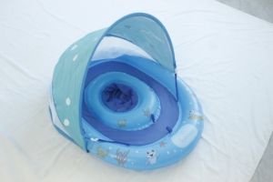 ห่วงยางว่ายน้ำเด็กแบบเป่าลม PVC พร้อมที่บังแดด  แบบไม่ต้องเติมลม  ที่นั่งลอยน้ำสำหรับเด็ก - Product Image 4