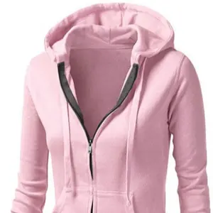 Autumn new hot-selling solid color long-sleeved hooded women's jacket jersey