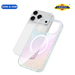 Coque de téléphone magnétique 1mm avec protection d'objectif surélevée, effet dégradé et strass, ODM, marque privée, commande en gros pour iPhone 17 Pro 18 Pro - Product Image 1