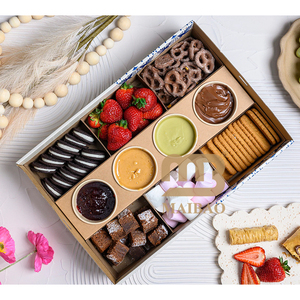 Boîte à grignoter en papier kraft personnalisée pour la nourriture, pizza, hamburger, frites, poulet frit, plateau de présentation, emballage, boîte à charcuterie, boîte à macaroni - Product Image 1